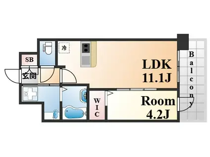 新神戸VITA(1LDK/5階)の間取り写真
