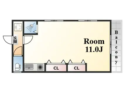 本庄ハウス(ワンルーム/3階)の間取り写真