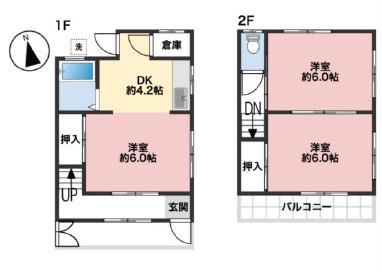 青谷ハイツ(3DK/1階)の間取り写真