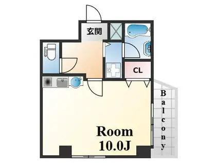 エトワール山手小山(ワンルーム/2階)の間取り写真