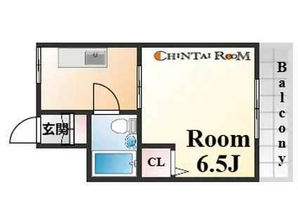 シンプルライフ六甲(1K/4階)の間取り写真