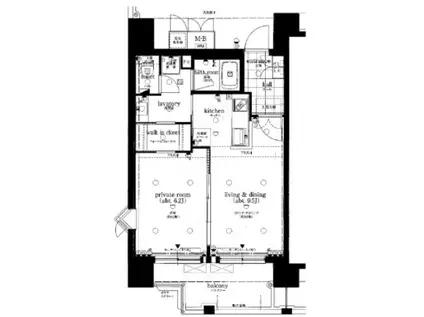 インベスト神戸エアフロント(1LDK/2階)の間取り写真