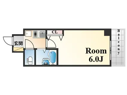 エスリード三宮フラワーロード(1K/15階)の間取り写真