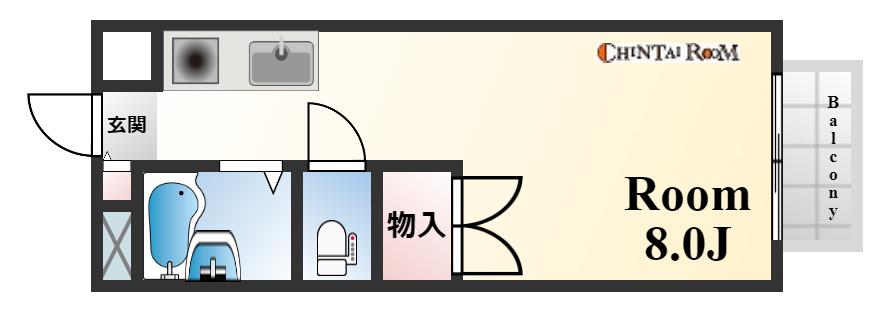 ペイサージュ御影(1K/2階)の間取り写真