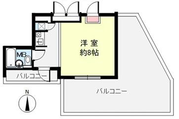 クリフサイド西岡本(1K/4階)の間取り写真