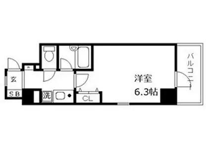 エスリード三宮フラワーロード(1K/5階)の間取り写真