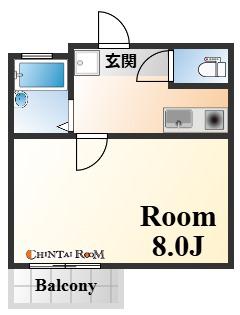 Kマンションムサシ(1K/2階)の間取り写真