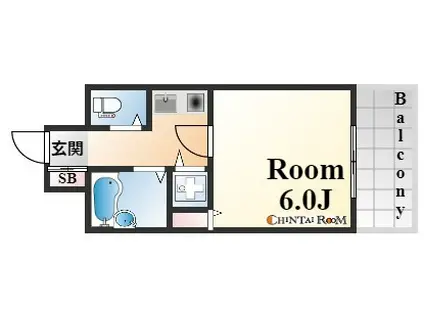 サウザー岡本(1K/2階)の間取り写真