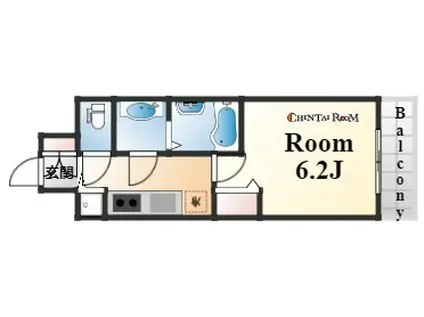 プレサンス神戸元町ミューズ(1K/13階)の間取り写真