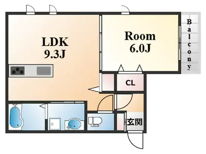 ブラザースメゾン(1LDK/1階)の間取り写真