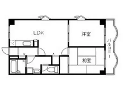 フォルチューナ芦屋(2LDK/2階)の間取り写真