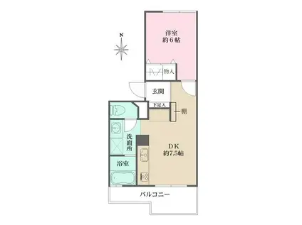 ヴィラ芦屋(1DK/1階)の間取り写真