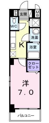 エッセンティア春日野(1K/3階)の間取り写真