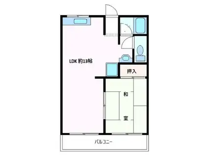 呉川町ハイツ(1LDK/2階)の間取り写真