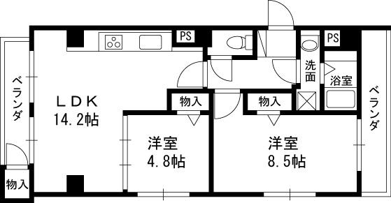 ENZZO KURIYAMA(2LDK/3階)の間取り写真