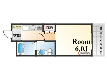 サンフォーレ岡本(1K/3階)の間取り写真