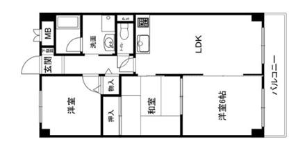 グリーンエクセル甲南(3LDK/2階)の間取り写真