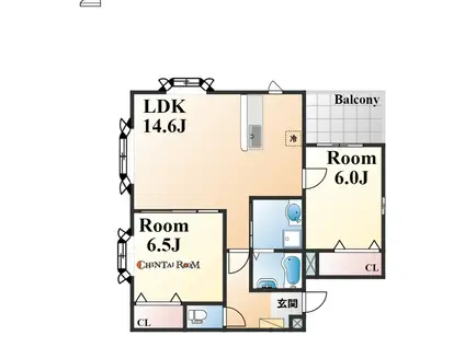 モンテボヌール2(2LDK/1階)の間取り写真