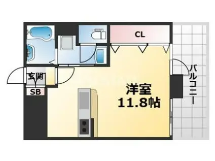 アドバンス神戸湊町(1K/2階)の間取り写真