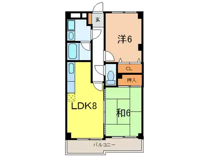 メゾン打出(2LDK/4階)の間取り写真