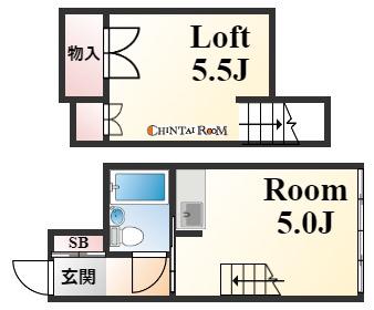 岡本甲南ビル(ワンルーム/3階)の間取り写真