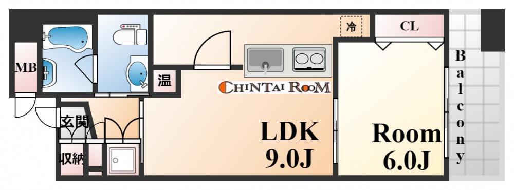 カトルセゾン(1LDK/7階)の間取り写真
