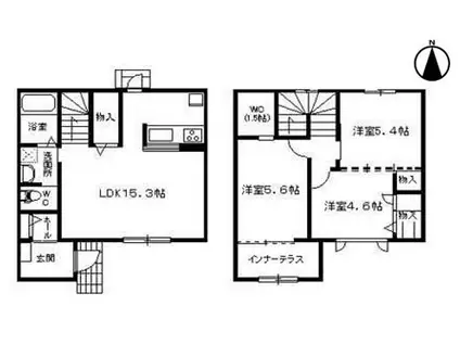 ガーデンコート西岡本(3LDK/1階)の間取り写真