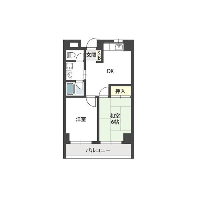 澤村マンション(2DK/6階)の間取り写真