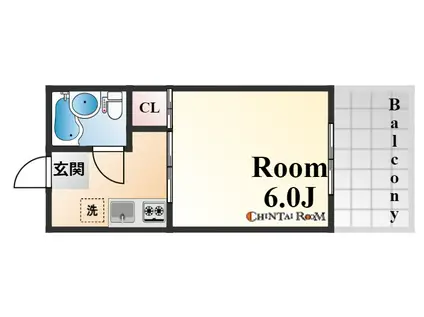 山手ダイヤハイツ(1K/9階)の間取り写真