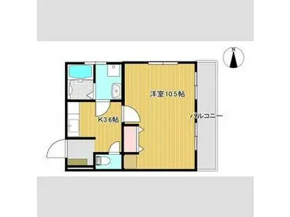 御影サンシャイン(1K/4階)の間取り写真