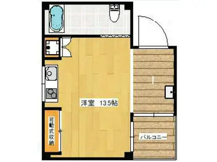 OAZO芦屋上宮川町(1LDK/2階)の間取り写真