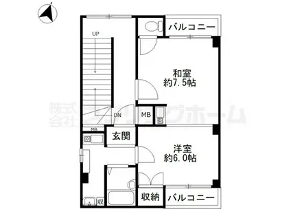 ツーバイホームビル(2K/3階)の間取り写真