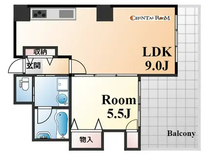 アパタワーズ神戸三宮(1LDK/12階)の間取り写真