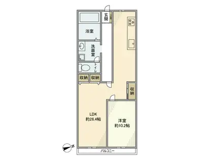 芦屋東山アーバンライフ(1LDK/2階)の間取り写真