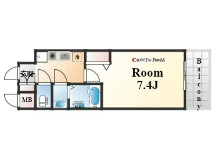 エスライズ神戸三宮山手通2番館(1K/10階)の間取り写真