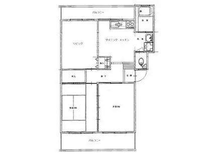 芦屋東山プリンス(2LDK/3階)の間取り写真
