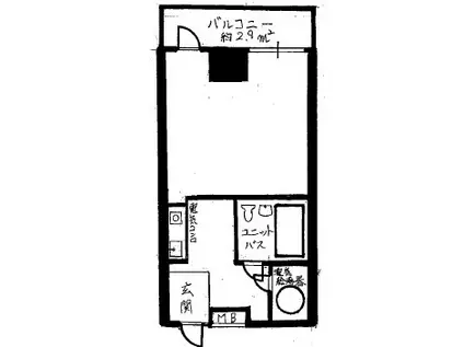 カサベラ花隈(ワンルーム/4階)の間取り写真