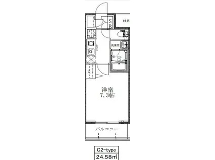 クリエイトビュー三宮磯上(1K/8階)の間取り写真