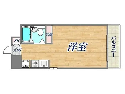 ダイドーシティー芦屋Ⅱ(1K/3階)の間取り写真