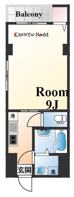 アベニュー橘(1K/2階)の間取り写真