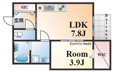 メゾンブランシュ(1LDK/4階)の間取り写真