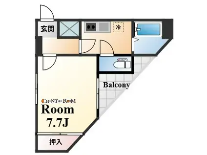 きたむらビル(1K/4階)の間取り写真