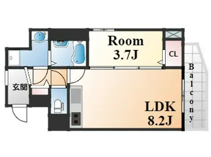 マンション八雲(1LDK/5階)の間取り写真