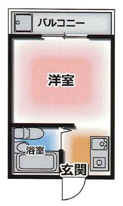 北長狭ダイヤモンドハイツ(1K/4階)の間取り写真