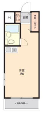 ダイドーメゾン芦屋(ワンルーム/3階)の間取り写真