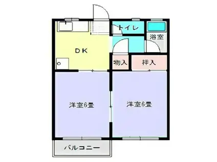 山城ハイツ(2DK/2階)の間取り写真