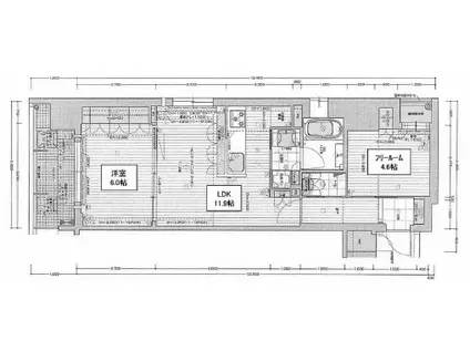 リーガル神戸三宮フラワーロード(2LDK/4階)の間取り写真