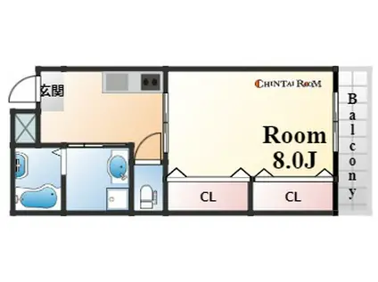 メゾン六甲(1K/3階)の間取り写真