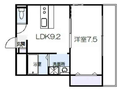 フローレス岡本(1LDK/2階)の間取り写真