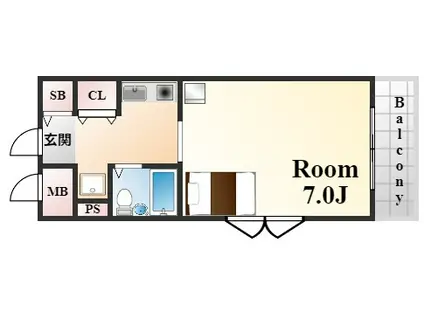 フレンズ王子公園(1K/1階)の間取り写真